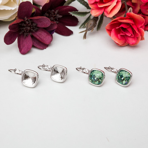 10mm Square | Casted Drop Earring | One Pair