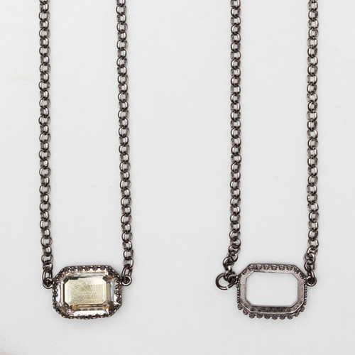 18mm x 13mm Octagon | Crown Pendant Necklace | One Piece