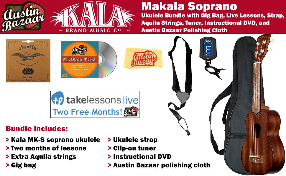 Kala MK-S Makala Soprano Ukulele w/ Gig Bag