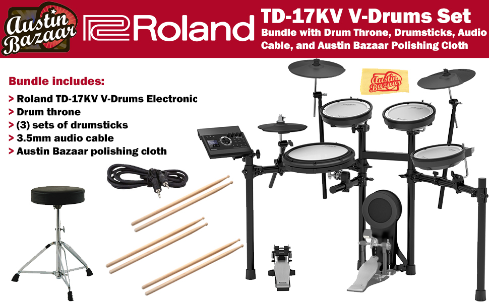 Roland TD-17KV Electronic Drum Set w/ Drum Throne