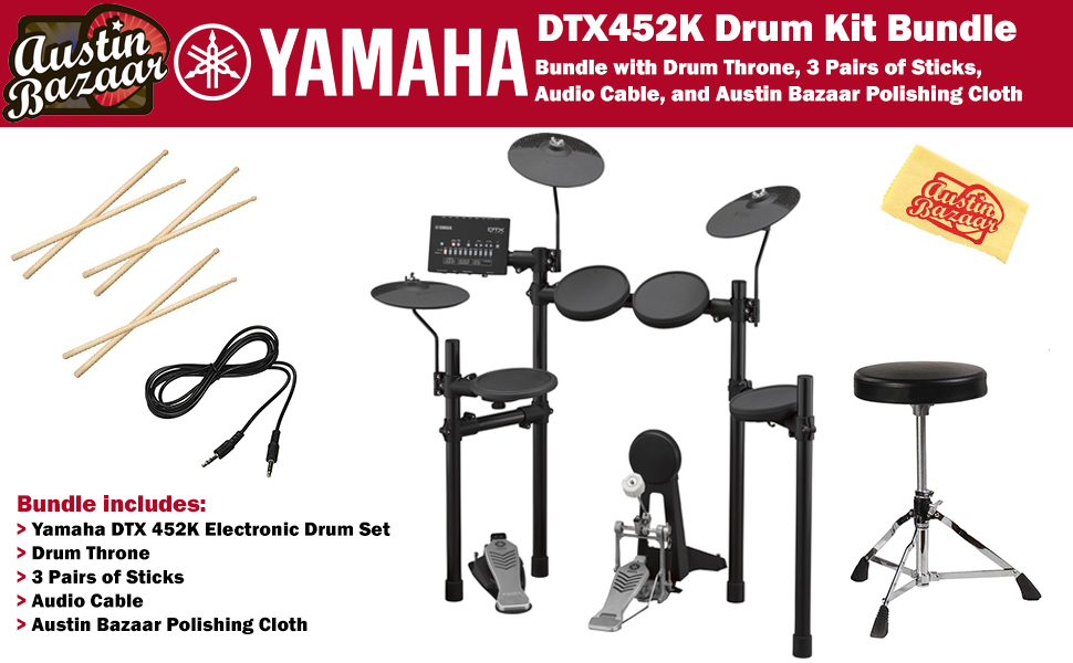 Yamaha DTX452K Electronic Drum Set w/ Drum Throne