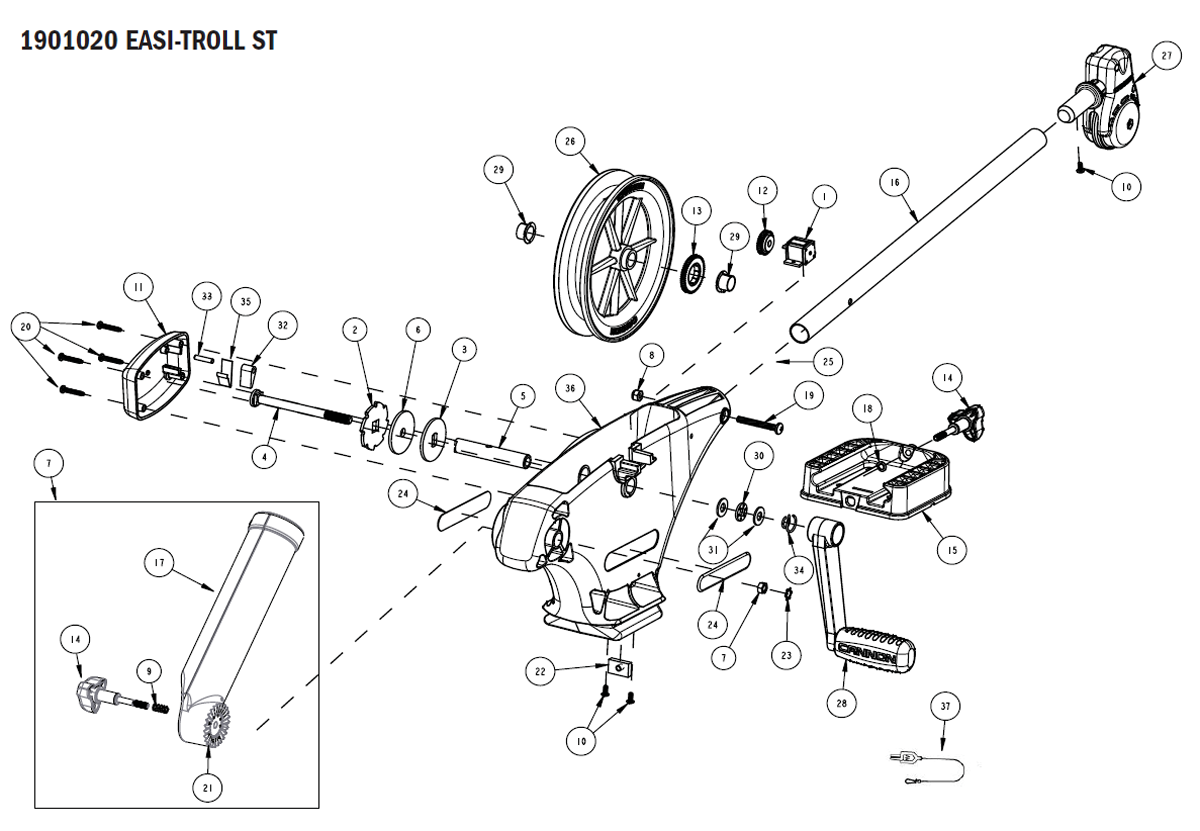 Order Cannon Easi-Troll ST Downrigger Parts Online at FISH307.com