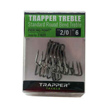 Trapper Tackle 2/0 Standard Round Bend Treble Hooks Trapper Tackle 2/0 Standard Round Bend Treble Hooks