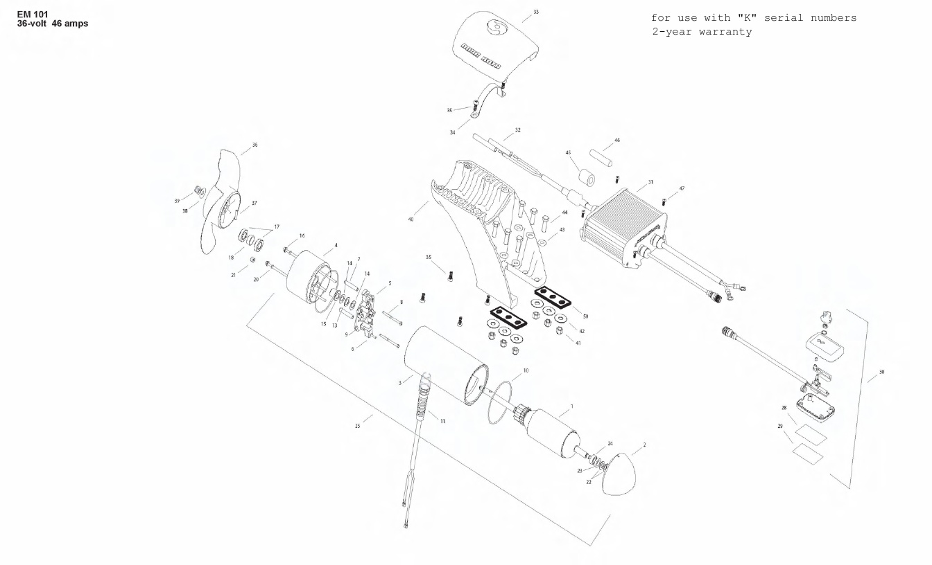 Minn Kota Engine Mount 101 Parts - 2010