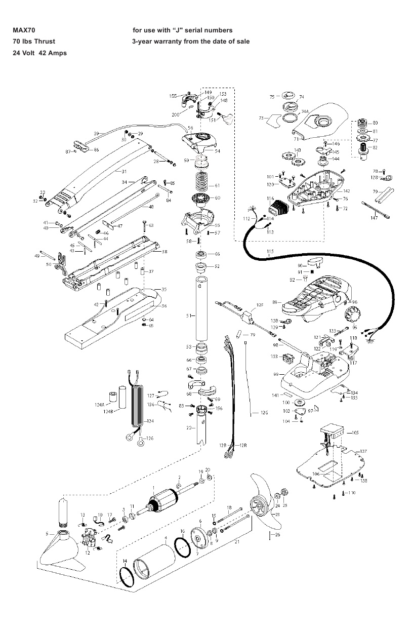 Electric Trolling Motor For 50718D-149_B Haswing Cayman-B