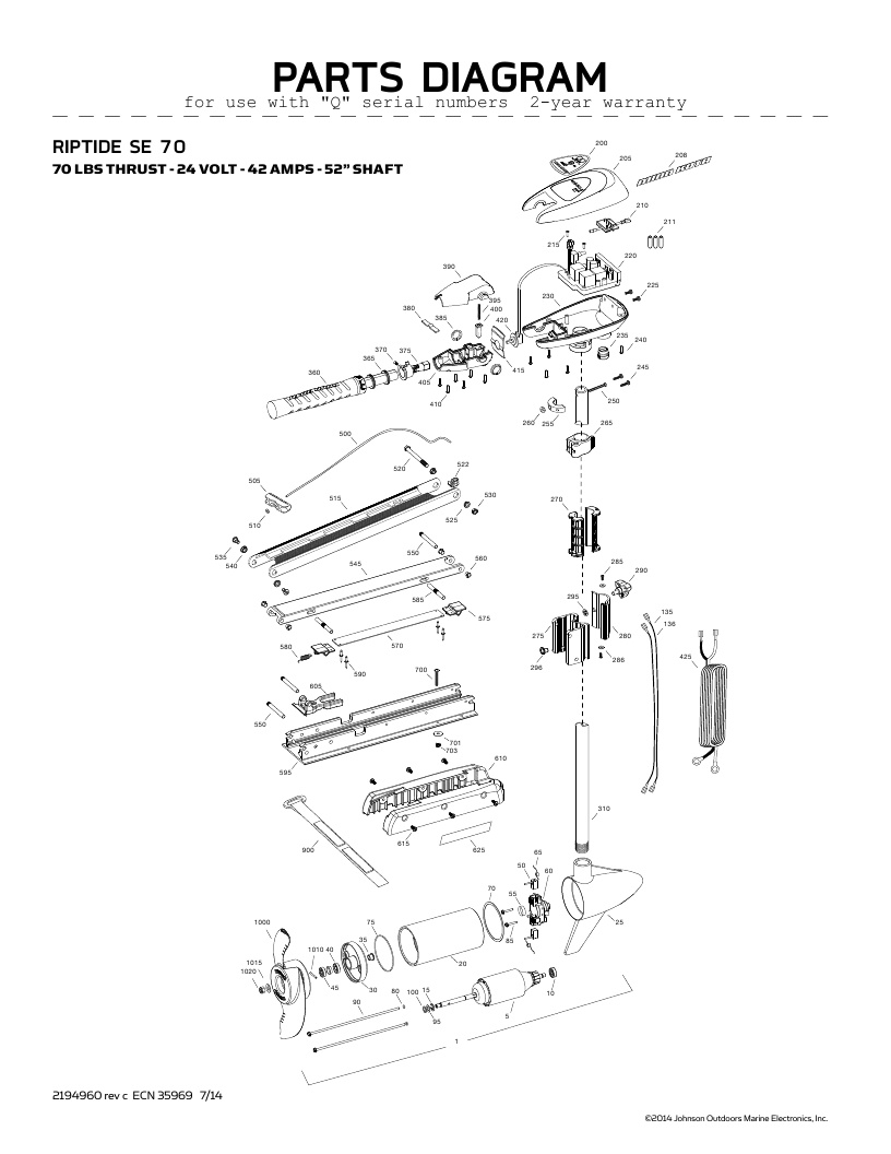 Minn Kota Riptide Edge 70 Parts 2016 From Fish307 Com