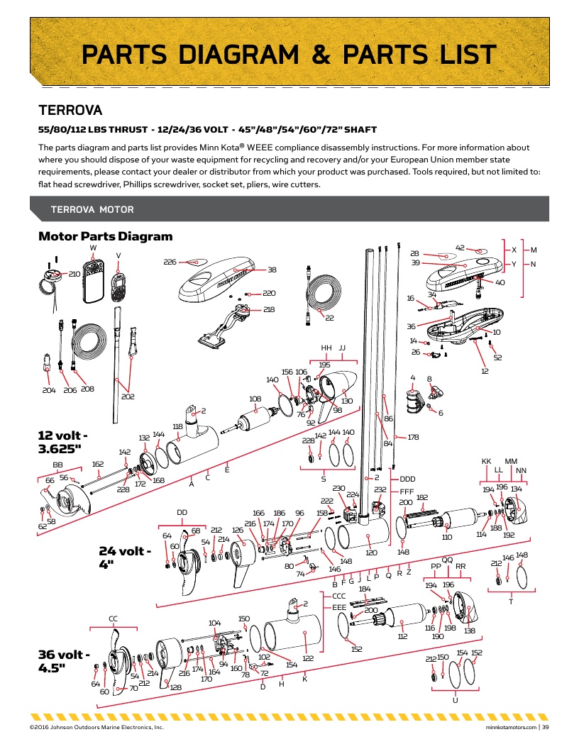 2321530 Minn Kota Terrova BT Steering Housing Repair Kit 