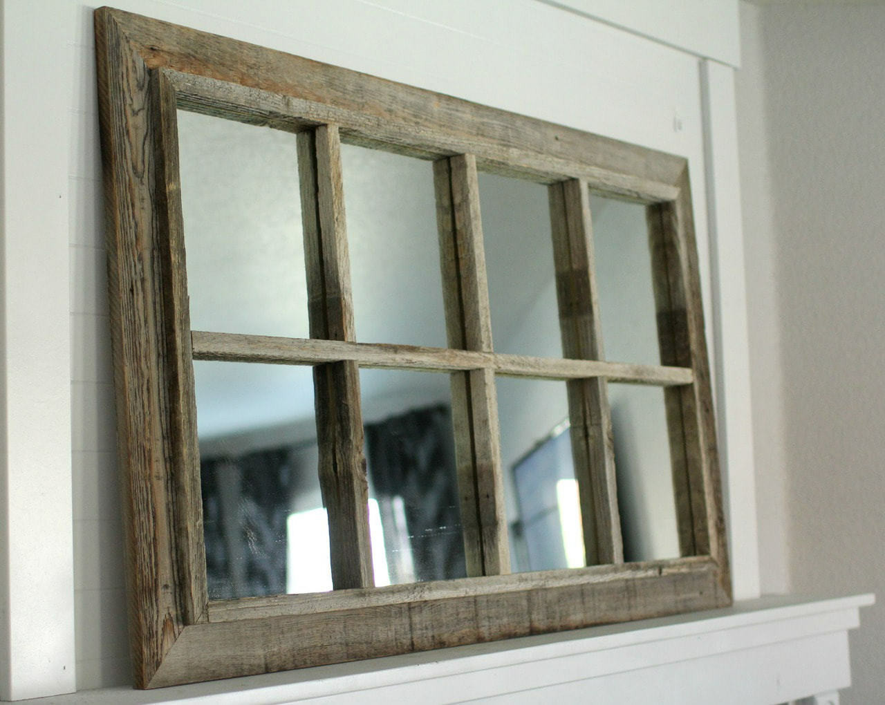 Rustic Window Mirror | 8-Pane Barnwood Mirror | Free ...
