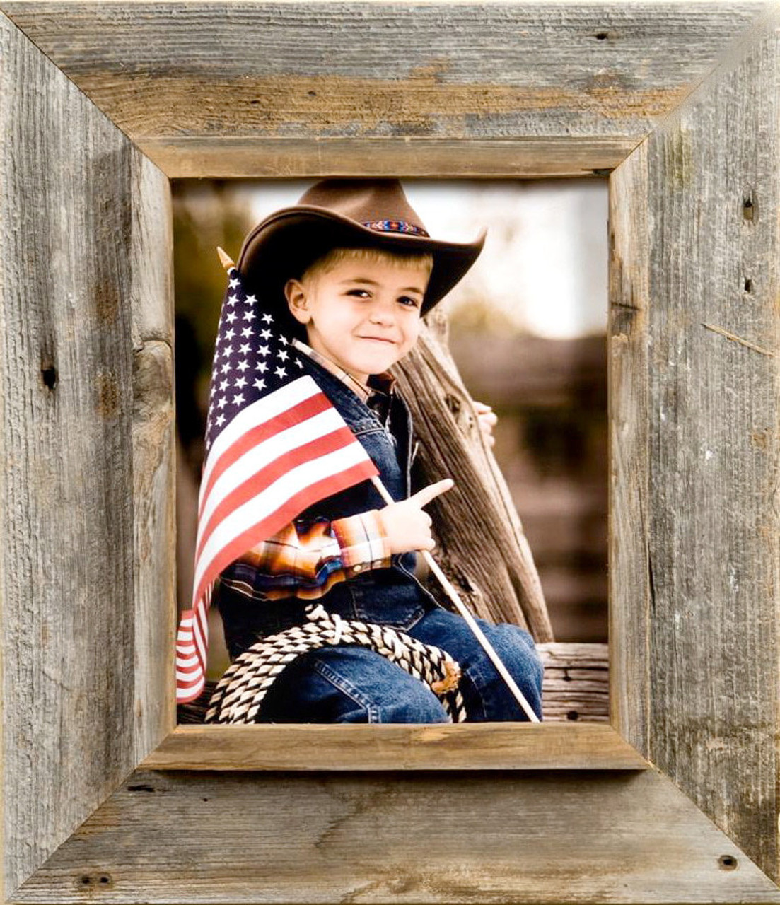Western Picture Frames |5x7 Reclaimed Barnwood Frame