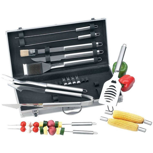 Chefmaster 18-Piece BBQ Tool Set w/Case KTBQSS18