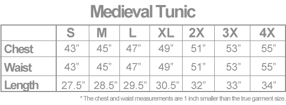 Tunic Size Chart