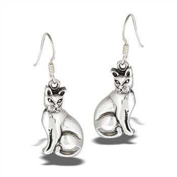 Sterling Two Cats Earrings Sterling Two Cats Earrings