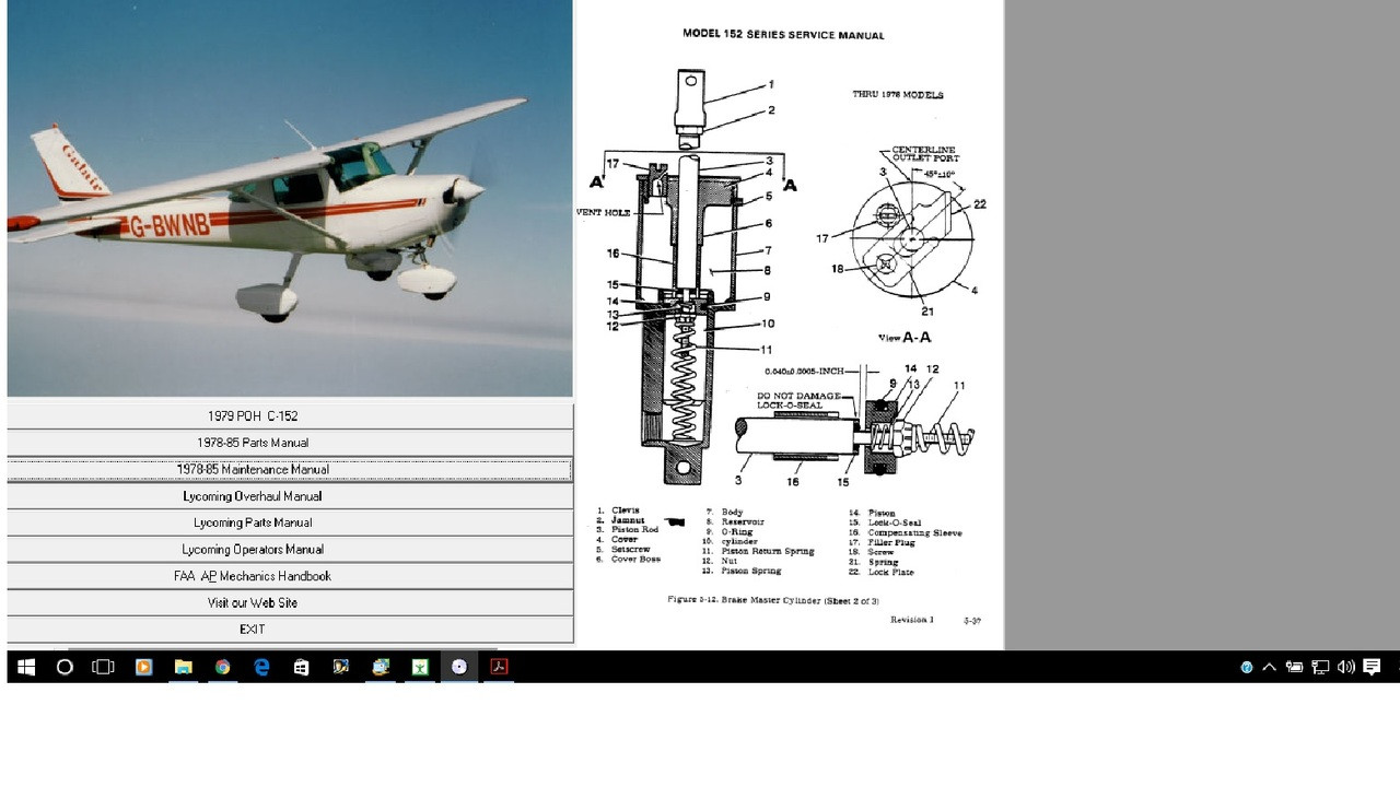 Cessna 150 service maintenance manual set + engine 1959 - 1976