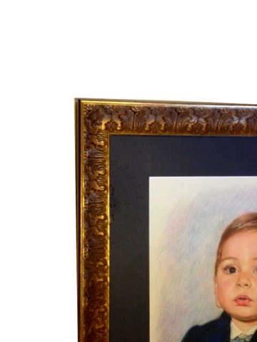 Detail of portrait in Ornate Gold Italian Bellini Frame