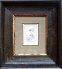 Original Rembrandt Sketch in an aged Italian wood frame