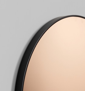 Flynn Round Modern Circular Mirror Copper Tone
