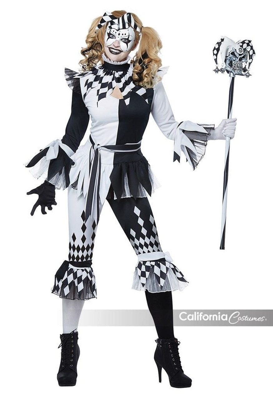 california costumes crazy jester clown adult womens halloween costume 01476