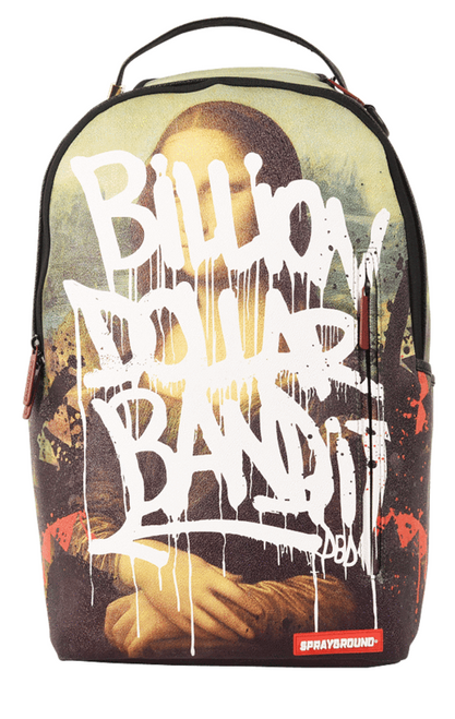 Sprayground Billion Dollar Bandit Mona Lisa Book Bag Backpack 910B1686NSZ Sprayground Billion Dollar Bandit Mona Lisa Book Bag Backpack 910B1686NSZ