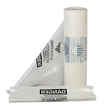 6 Mil Clear 33"x50" Printed Asbestos Bags 75/roll 6 Mil Clear 33"x50" Printed Asbestos Bags 75/roll