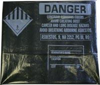6 Mil Black 38"x60" Printed Asbestos Bags 50/roll 6 Mil Black 38"x60" Printed Asbestos Bags 50/roll