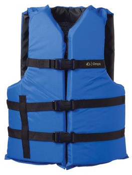Onyx Life Jacket, General Purpose Blue/Black Choose Size Onyx Life Jacket, General Purpose Blue/Black Choose Size