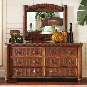 Harborside 6 Drawer Double Dresser With Glass Top Harborside 6 Drawer Double Dresser With Glass Top