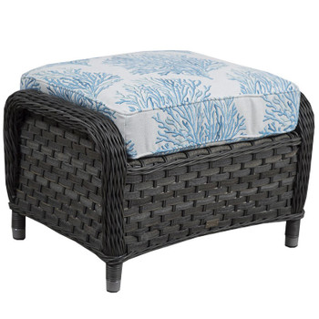 Lorca Outdoor Ottoman - Aquaria Blue Fabric Lorca Outdoor Ottoman - Aquaria Blue Fabric