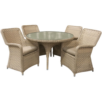 El Dorado Outdoor 5pc Dining Set with 4 Arm Chairs and 48" Round Table El Dorado Outdoor 5pc Dining Set with 4 Arm Chairs and 48" Round Table
