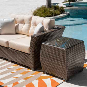 Samoa Outdoor End Table with glass top Samoa Outdoor End Table with glass top