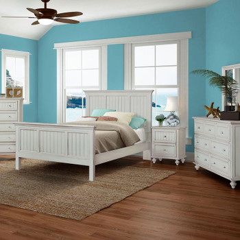Monaco 5 piece Complete Bedroom Set shown in a distressed blanc finish Monaco 5 piece Complete Bedroom Set shown in a distressed blanc finish