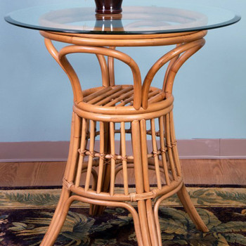 Universal Counter Table with Glass Top in Antique Honey finish Universal Counter Table with Glass Top in Antique Honey finish