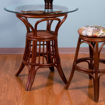 Universal Pub Table With Glass Top in Sienna finish Universal Pub Table With Glass Top in Sienna finish