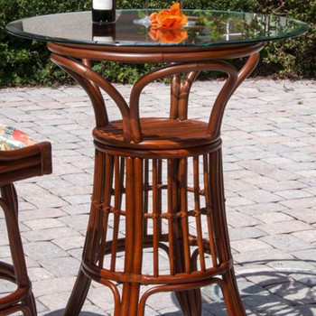 Universal Pub Table With Glass Top in Sienna finish Universal Pub Table With Glass Top in Sienna finish