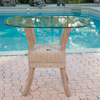 Belize Counter Table With Glass Top in Rustic Driftwood finish Belize Counter Table With Glass Top in Rustic Driftwood finish
