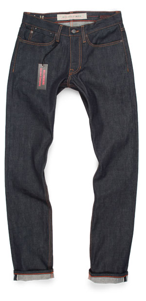 Raw denim Williamsburg slim selvedge Grand St, American made jeans