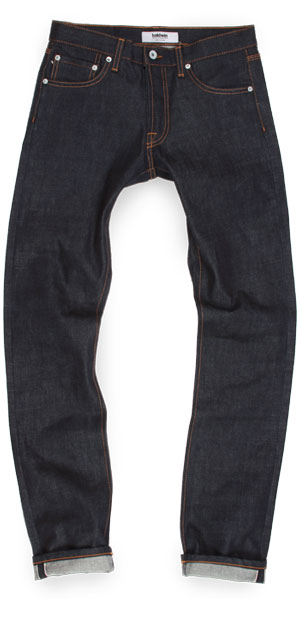 Baldwin slim Henley raw denim jeans made in the USA