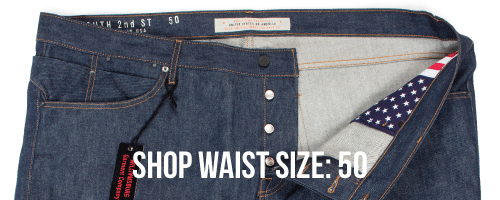 Shop big mens U.S. size 50 jeans in quality raw denim made in USA