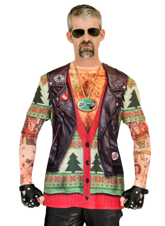 Xmas Biker Sweater w/ Tattoos
