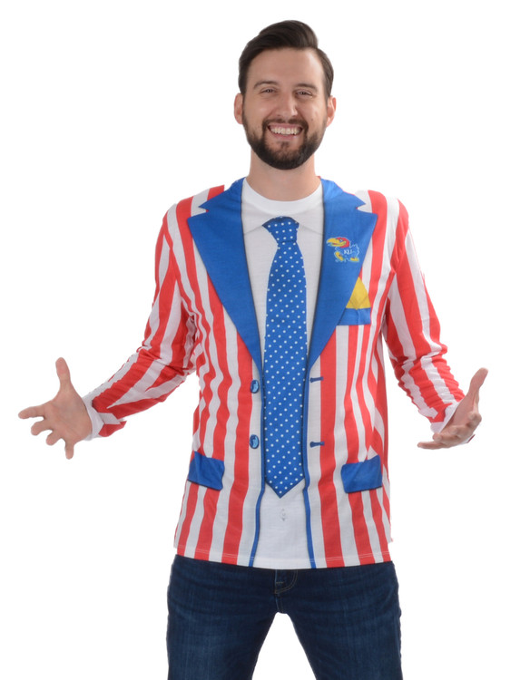 University of Kansas Striped Suit Tee