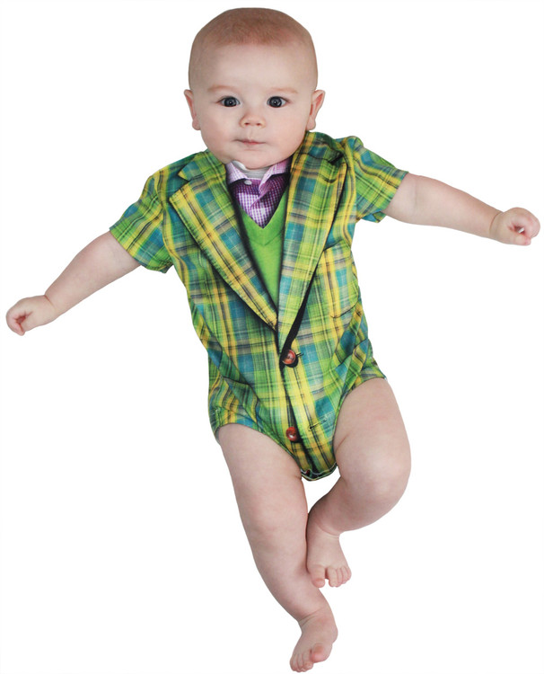 Faux Real Infant Plaid Suit Romper
