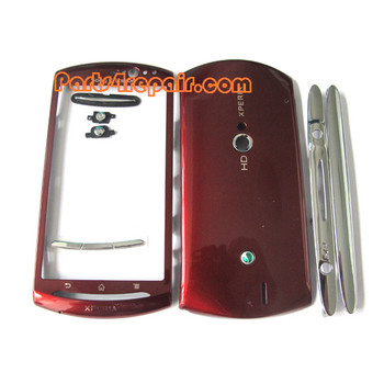 Sony Ericsson Xperia Neo V Full Housing Cover -Red from www.parts4repair.com Sony Ericsson Xperia Neo V Full Housing Cover -Red from www.parts4repair.com