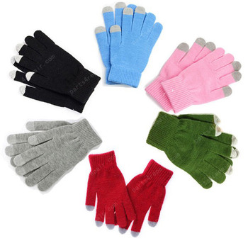 A Pair Magic Touch Screen Gloves Smartphone Texting Adult Winter Knit -Blue A Pair Magic Touch Screen Gloves Smartphone Texting Adult Winter Knit -Blue