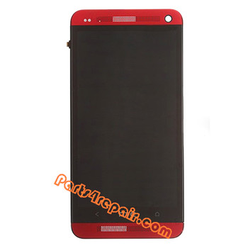 Complete Screen Assembly with Bezel for HTC One -Red Complete Screen Assembly with Bezel for HTC One -Red