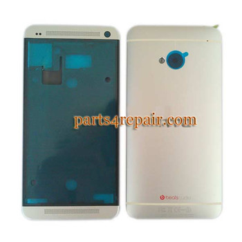 Full Housing Cover for HTC One M7 -Silver from www.parts4repair.com Full Housing Cover for HTC One M7 -Silver from www.parts4repair.com