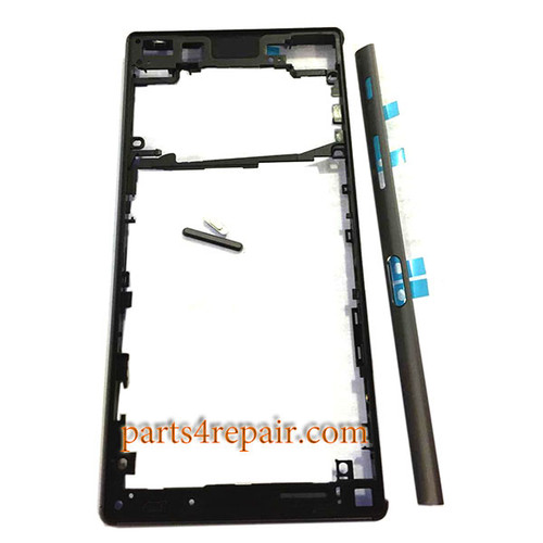 Middle Housing Cover with Small Parts for Sony Xperia Z5 -Black