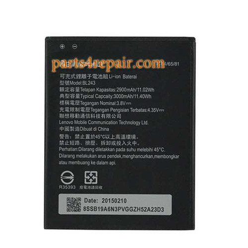 BL243 Battery for Lenovo K3 Note (K50-T5) from www.parts4repair.com