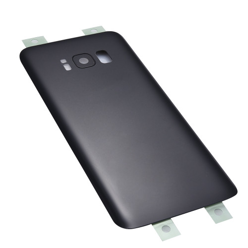 Back Glass Cover + Camera Cover + Camera Lens + Adhesive for Samsung Galaxy S8+ All Versions - Midnight Black