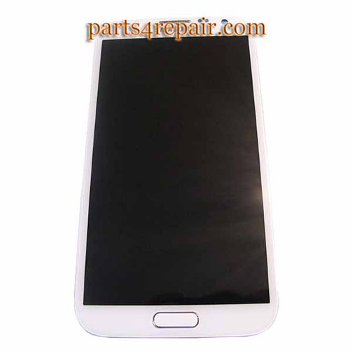 Complete Screen Assembly with Bezel for Samsung Galaxy Note II N7100 -White