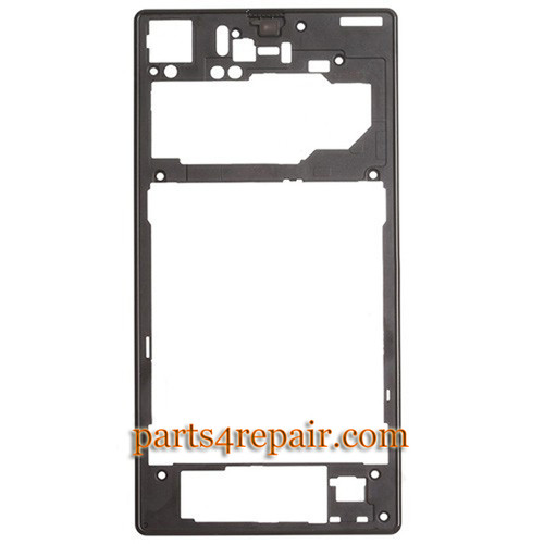 Rear Middle Cover for Sony Xperia Z1 L39H -Black from www.parts4repair.com