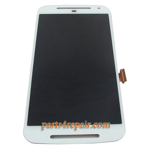 Complete Screen Assembly for Motorola Moto G2 -White from www.parts4repair.com
